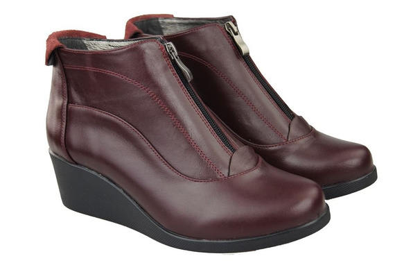 Damen Stiefeletten Frühling/Herbst Naturleder Burgund 133 L ElitaBut