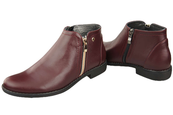 Damenschuhe Damenstiefel Warmes Naturleder Burgund 872 Von Elitabut