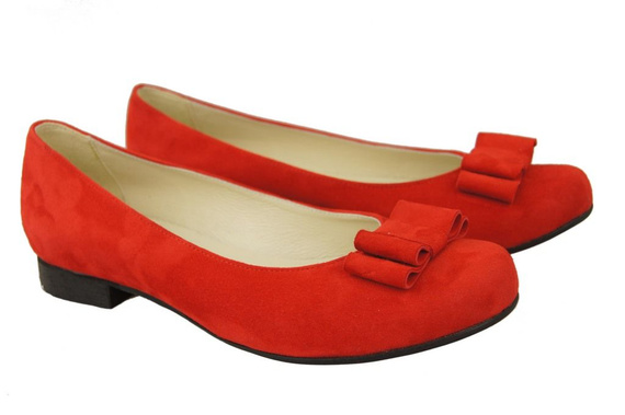 Damenschuhe Ballerinas Rot, Naturleder, Wildleder 126 ElitaBut