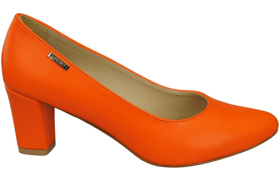Klassische Glatt Damen Orange Naturleder Schuhe 213 ElitaBut