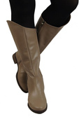 Schuhe Damenstiefel Stiefel, Naturleder 124 Cappuccino ElitaBut