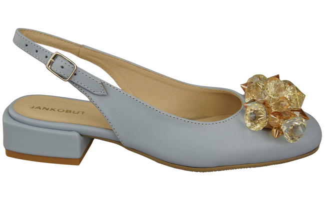 Damen Schuhe Hellblau Sandalen mit Kristallen Naturleder 215 ElitaBut