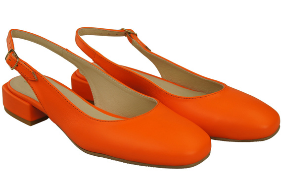 Damen Schuhe Sandalen Orange Flacher Absatz Naturleder 206 ElitaBut