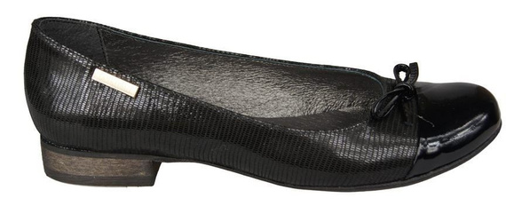 Damen-Ballerinas, Naturleder, Schwarz 873 ElitaBut