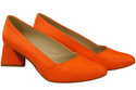 Damen Pumps Orange Echtleder Spitz Zehen Absatz ElitaBut 221