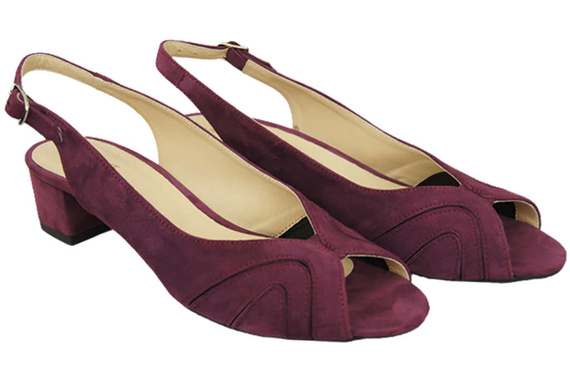 Damenschuhe Sandalen, natürliches Wildleder, Burgund 991 ElitaBut