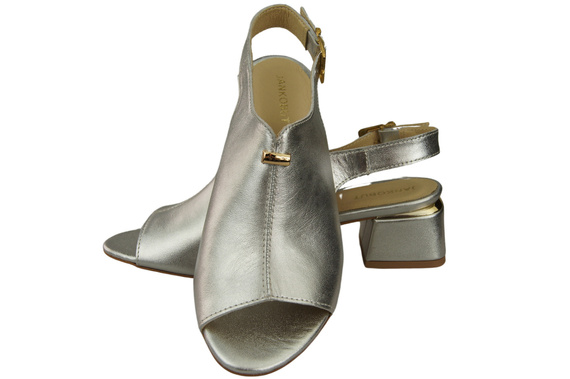 Damenschuhe Sandalen Silber-Gold-Schnalle Naturleder 198 ElitaBut