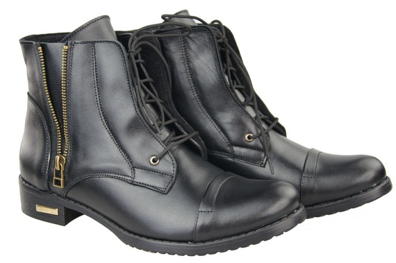 Damenstiefel Frühling/Sommer, Naturleder, Schwarz, 820 L, ElitaBut