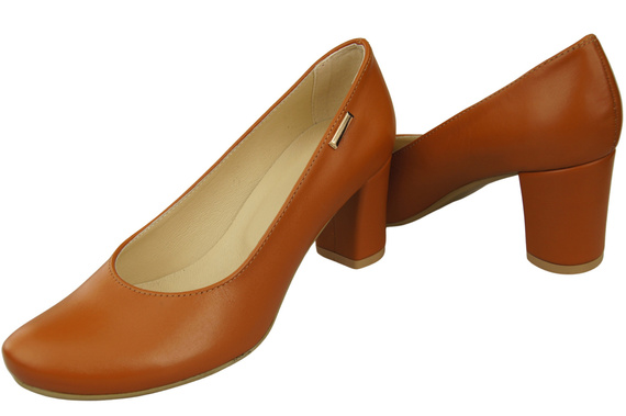 Klassische Damen Rot Leder Mandel Nase Pumps 201 ElitaBut