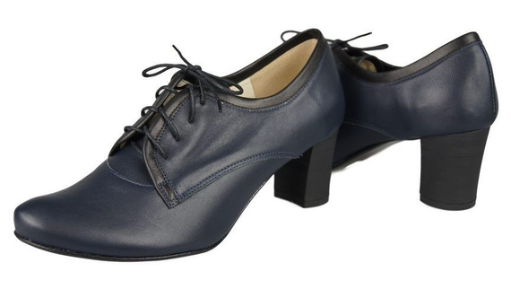 Schuhe Damenschuhe zum Schnüren, Naturleder, Marineblau 758 ElitaBut