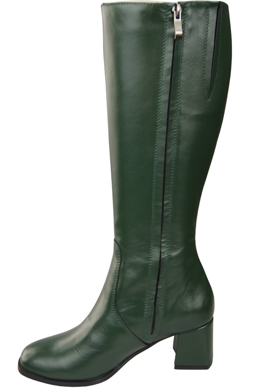 Bequeme Damen Smaragdgrün Niedrig Absatz Stiefel Naturleder 212 ElitaBut