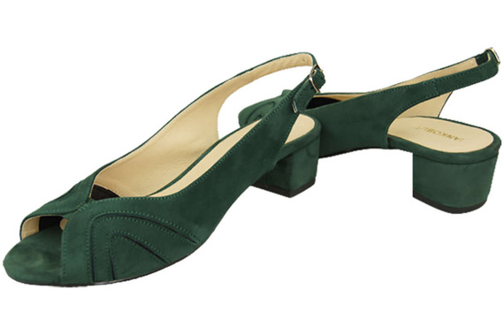 Damenschuhe Sandalen, natürliches Wildleder, Grün 991 ElitaBut