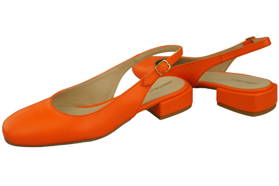 Damen Schuhe Sandalen Orange Flacher Absatz Naturleder 206 ElitaBut