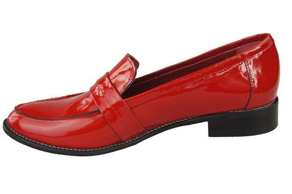 Schuhe Damen Mokassins Naturleder Rotlack 139 ElitaBut