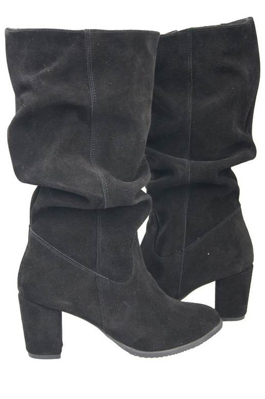 Schuhe Damenstiefel, Naturleder, Velours 141 Schwarz ElitaBut