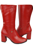 Damen-Halbstiefel, Naturleder, Rot 189 ElitaBut