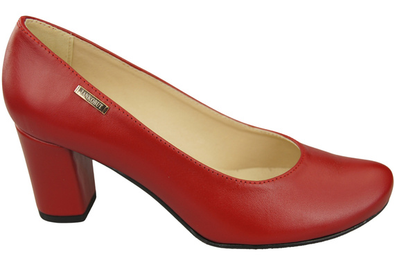 Klassische Damen Rot Leder Mandel Nase Pumps 201 ElitaBut