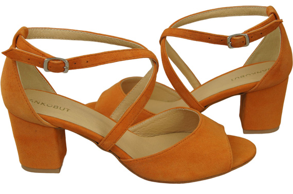 Damenschuhe Sandalen Orange, Naturleder, Wildleder 111 ElitaBut