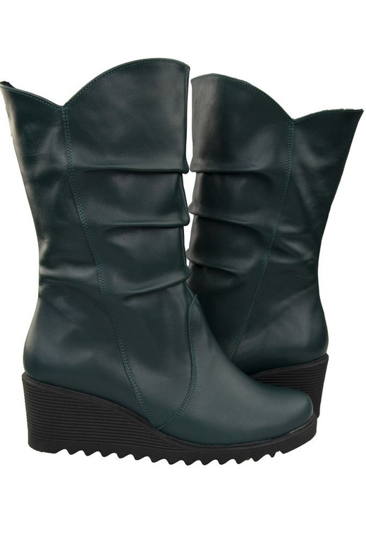 Schuhe Damenstiefel Keil Winter Naturleder Malachit 140 ElitaBut