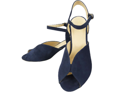 Damenschuhe Sandalen Marineblau, Naturleder, Wildleder 185 ElitaBut