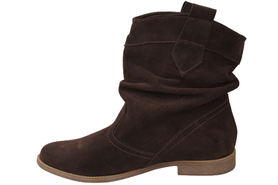 Schuhe Damen Stiefeletten Winter Natursamtleder Schokolade 117 Von ElitaBut