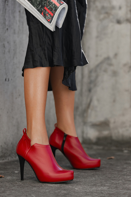 Damenschuhe Isolierte Stiefel, Naturleder, Rot 794 ElitaBut