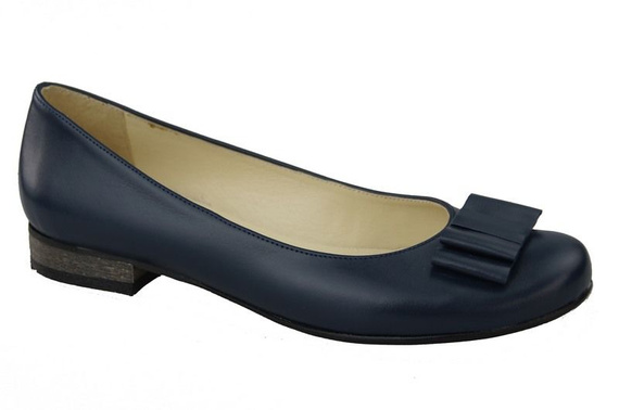 Damen-Ballerinas, Naturleder, Marineblau 702 ElitaBut