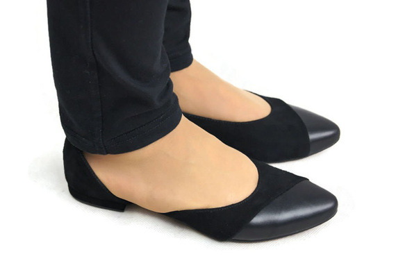 Damenschuhe Ballerinas Schwarz, Naturleder, Wildleder 146 ElitaBut