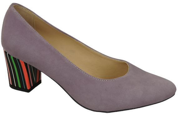 Damenschuhe Pumps Lila Natürliches Wildleder Dekorativer Absatz 158 von ElitaBut