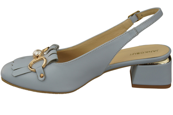 Damenschuhe Hellblau Sandalen mit Fransen verziert Naturleder 208 ElitaBut