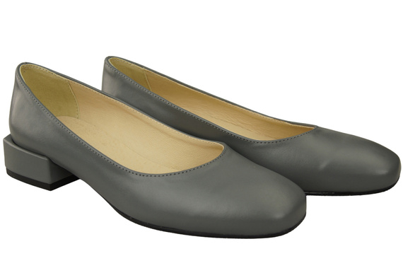 Bequeme Frauen Schuhe Aschgrau Flats Natural Leder 204 ElitaBut