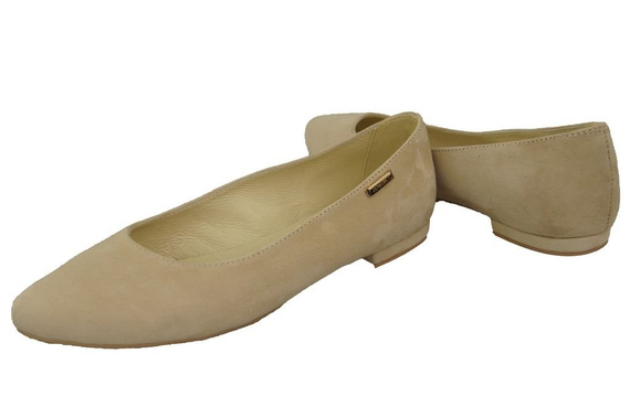 Damenschuhe Ballerinas Beige, Naturleder, Wildleder 131 ElitaBut
