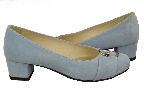 Damenschuhe Pumps Hellblau Naturleder Wildleder 135 ElitaBut