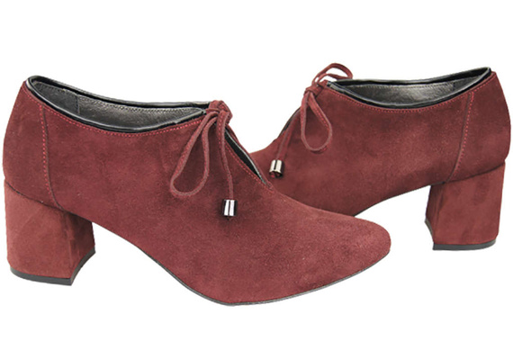 Damenschuhe, Burgunderschuhe, Naturveloursleder 183 ElitaBut