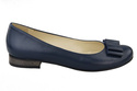 Damen-Ballerinas, Naturleder, Marineblau 702 ElitaBut