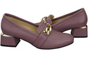 Damenschuhe mit Zierkette Pumps Mokassins Naturleder 193 Lila ElitaBut