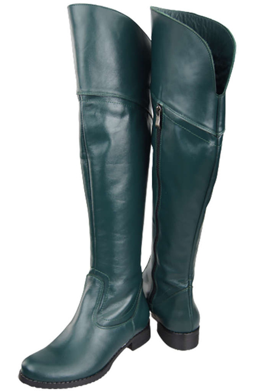 Schuhe Damenstiefel Stiefel Overknee-Stiefel, Naturleder, Malachit 638 ElitaBut