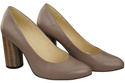 Damenschuhe Cappuccino Pumps Dunkles Naturleder Bunter Zierabsatz 194 ElitaBut