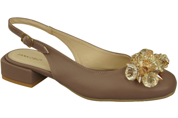 Damen Schuhe Cappuccino Dunkel Sandalen mit Kristallen Naturleder 215 ElitaBut
