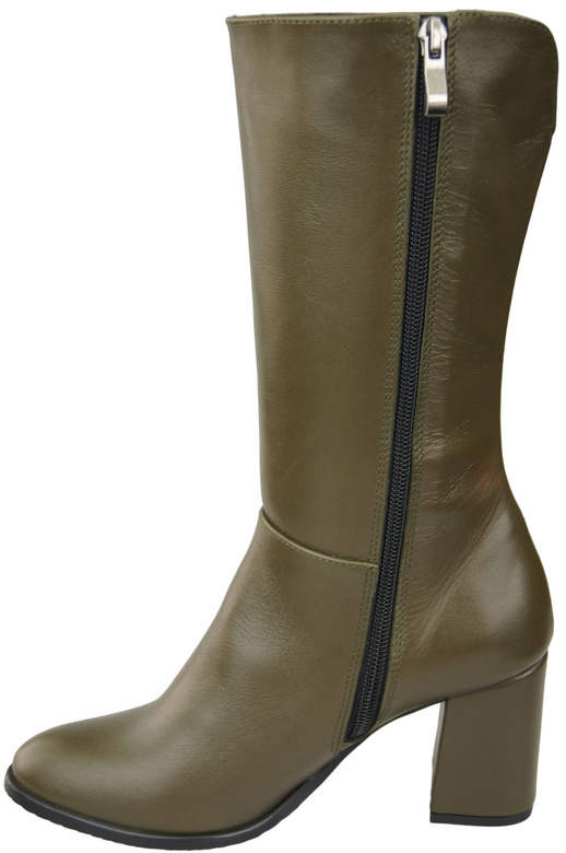 Schuhe Damen-Halbstiefel, Naturleder, Oliv 189 ElitaBut