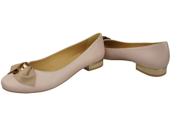 Ballerina-Schuhe für Damen, Naturleder, Puderrosa 894 ElitaBut