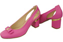 Schuhe Damen Fuchsia Pumps aus Naturleder mit dekorativem Absatz 199 ElitaBut