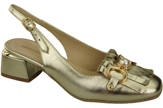 Damenschuhe Gold Sandalen mit Fransen verziert Naturleder 208 ElitaBut