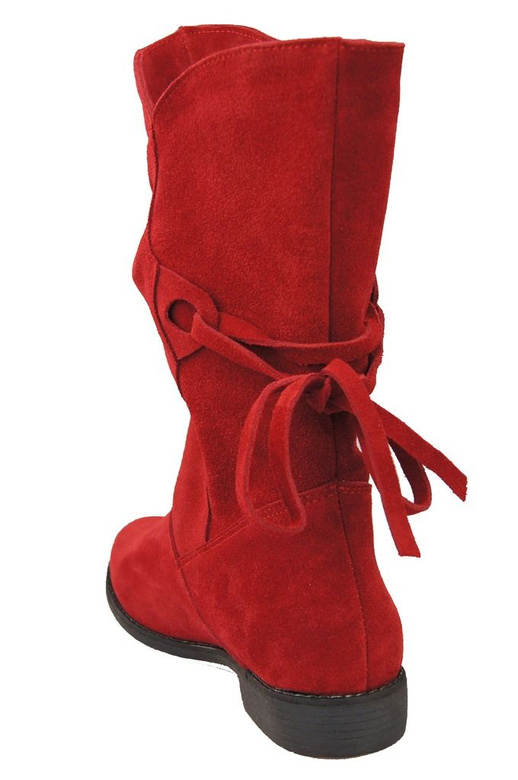 Damenstiefel Frühling / Herbst, Naturveloursleder, Rot 999 L ElitaBut