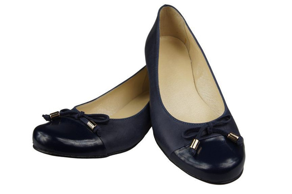 Damen-Ballerinas, Naturleder, Marineblau 895 ElitaBut