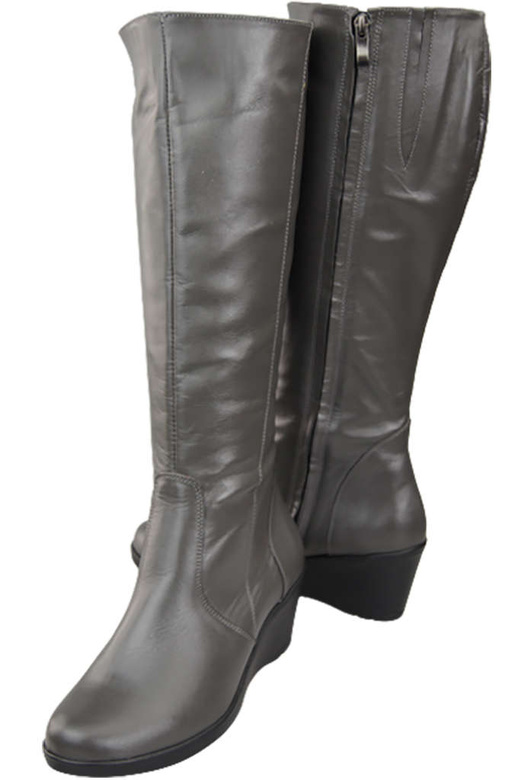 Damenschuhe Keilstiefel, Naturleder, Graphit 177 ElitaBut