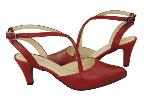 Damenschuhe Sandalen Rot Naturleder 129 ElitaBut