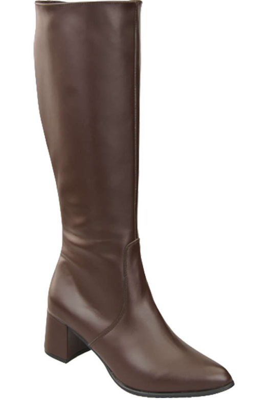 Klassische Damenstiefel, Naturleder, Schokolade 175 ElitaBut