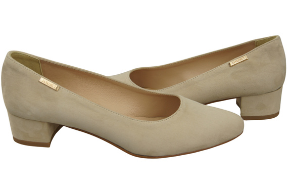 Bequeme Damen-Schuhe Beige aus echtem Veloursleder 220 Z ElitaBut