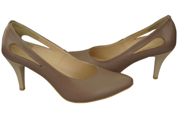 Damenschuhe Cappuccino-Pumps Naturleder 166 ElitaBut